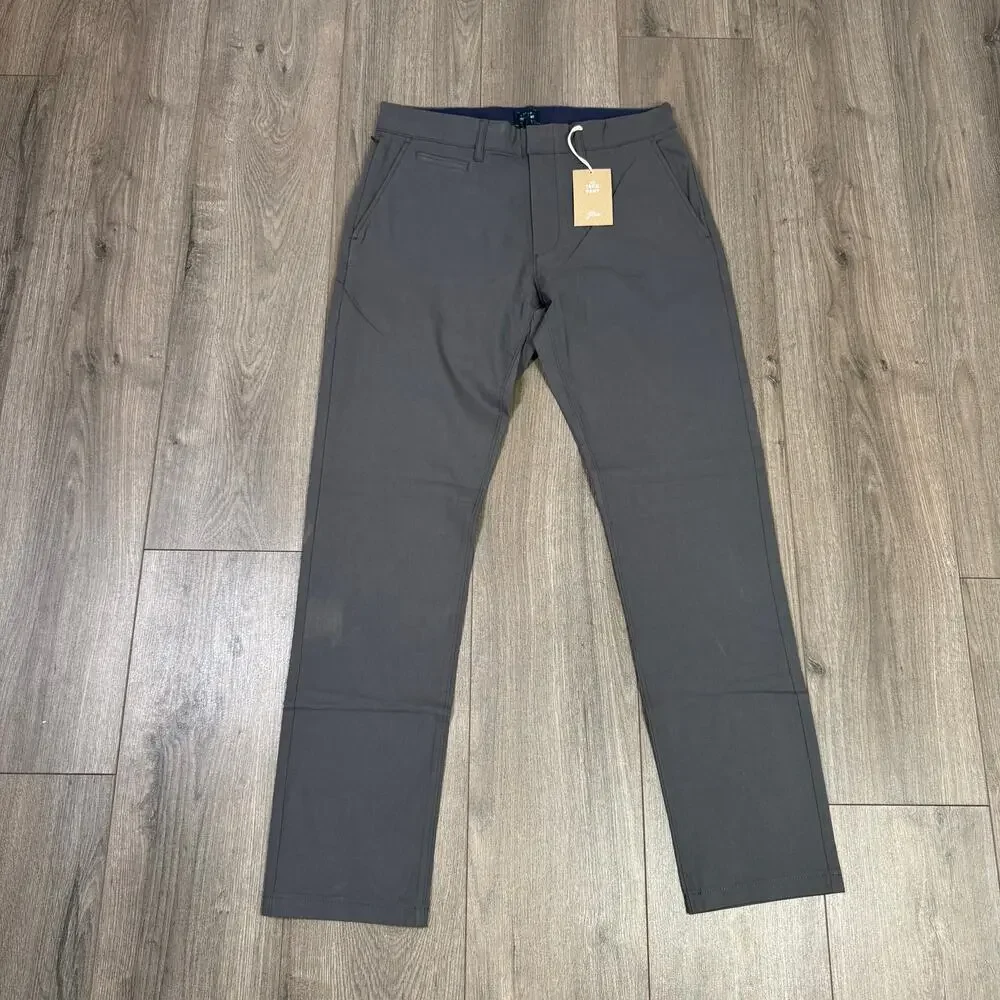 J.Crew 484 Slim Tech Pants Mens 31x32 Gray Stretch Performance Tapered Leg Chino